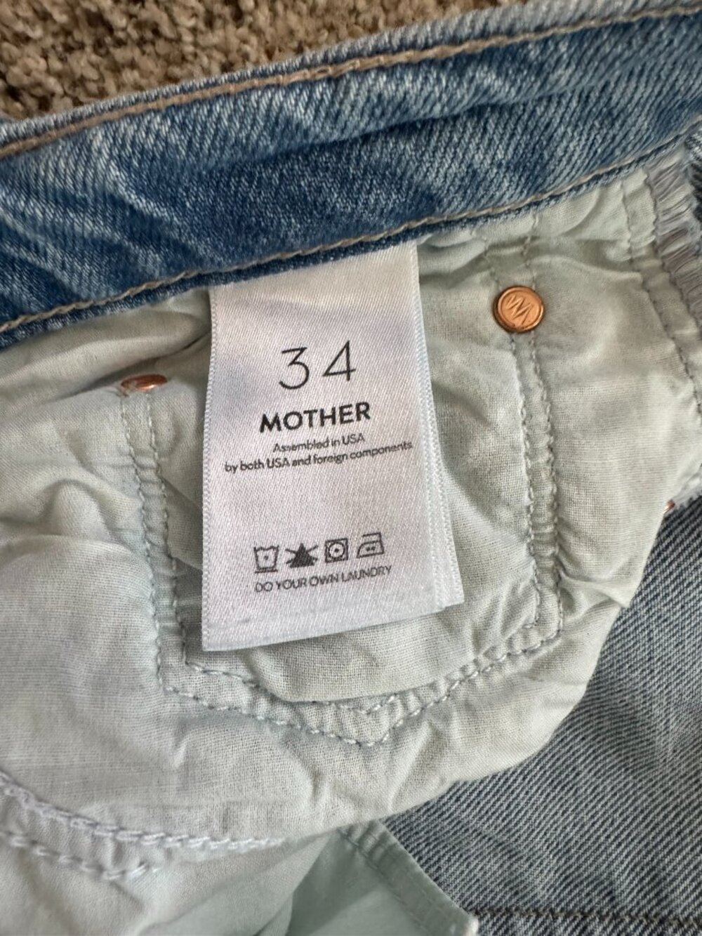 MOTHER Half Pipe Flood - SIZE 34 Like NEW